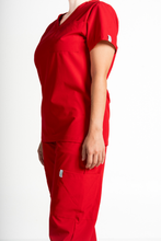 Rojo Carmesí Pantalón de uniforme médico Althea Colors para mujer