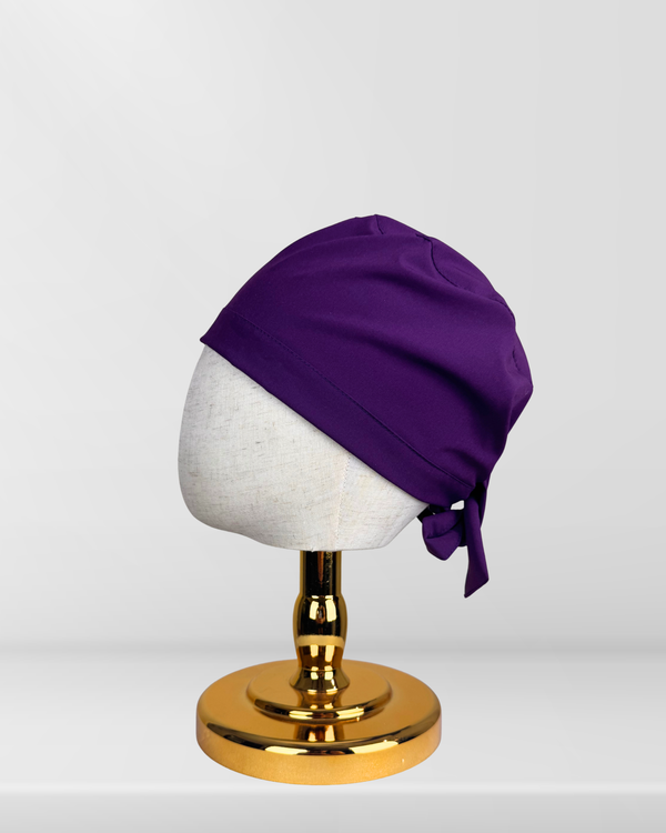 Aura Púrpura Gorro de uniforme médico con cintas