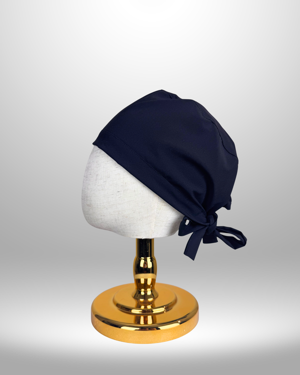 Negro Infinito Gorro de uniforme médico con cintas