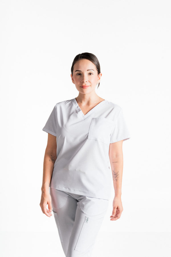Blanco Ártico Casaca médica Althea Basics para mujer